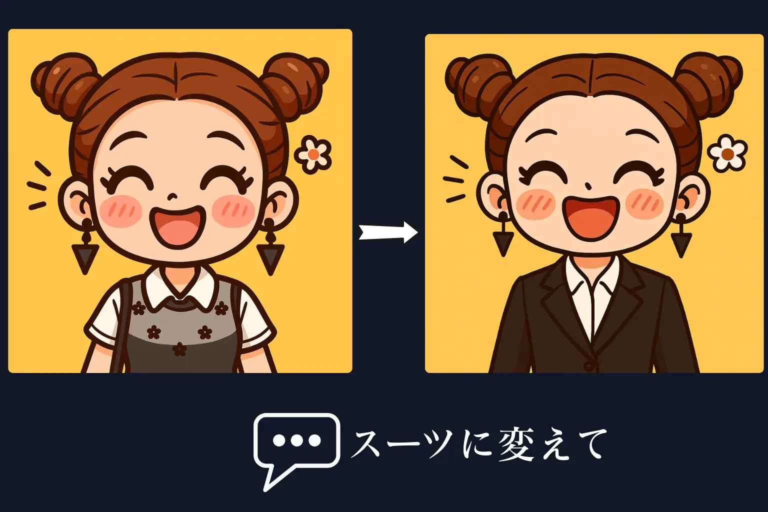 言葉でより理想の可愛いアイコンに調整
