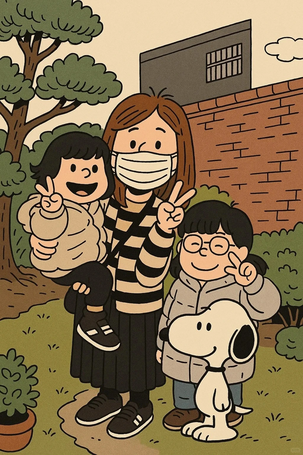 family ai portrait with Ghibli style created by heyimg.net