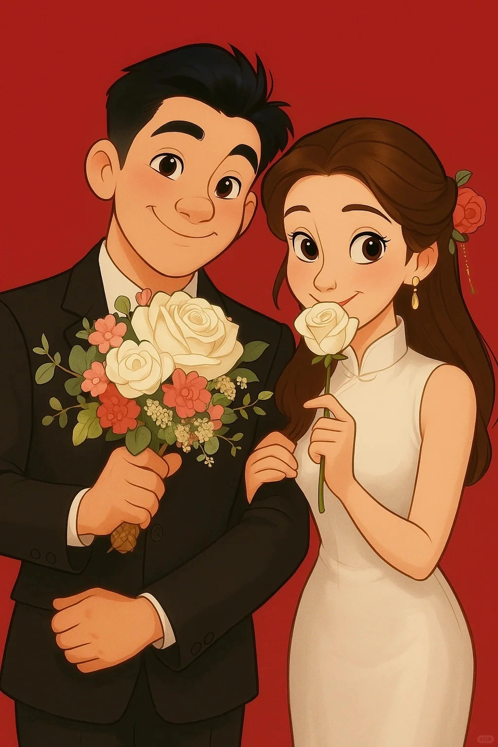 ai couple photo with Disney sytle created by heyimg.net