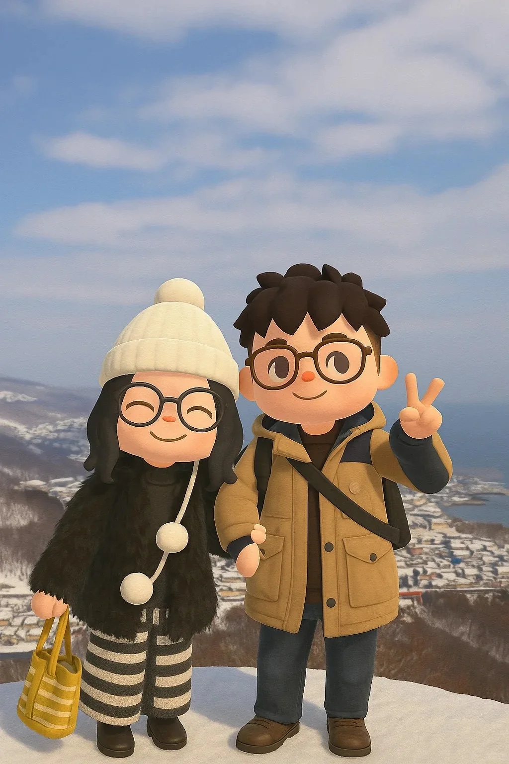 couple ai photo with Animal Crossing style created by heyimg.net