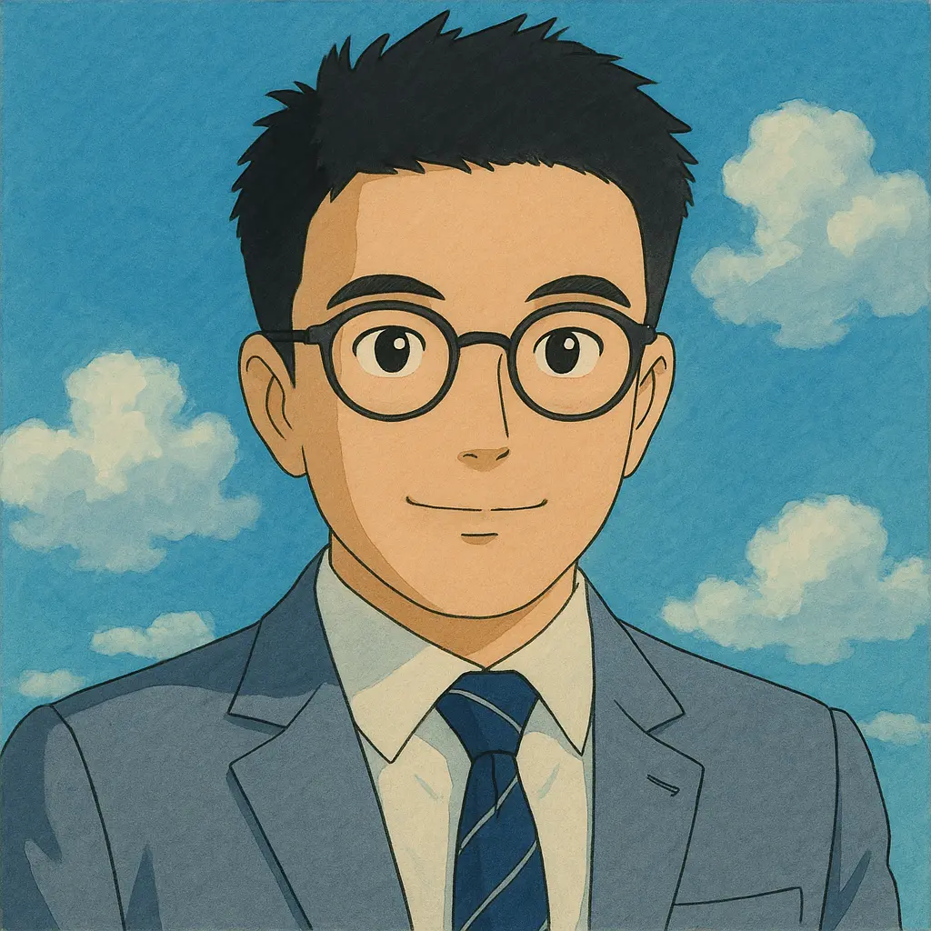 man ai portrait with Ghibli style created by heyimg.net