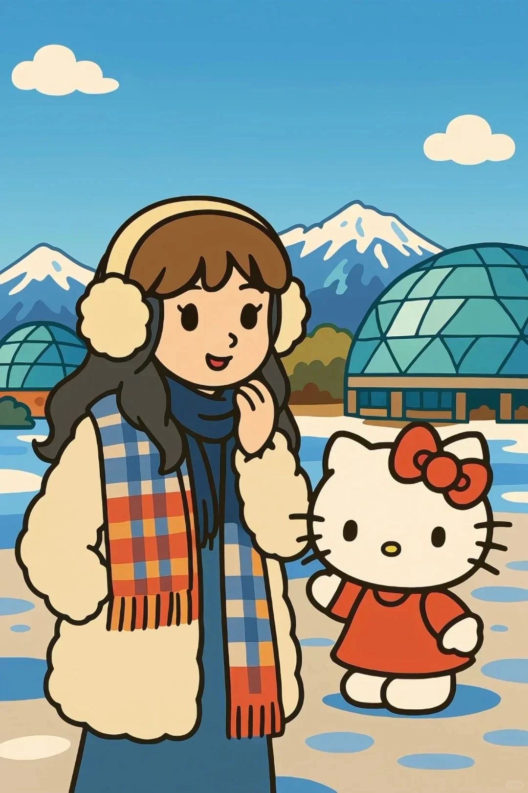 girl ai photo with Hello Kitty style created by heyimg.net