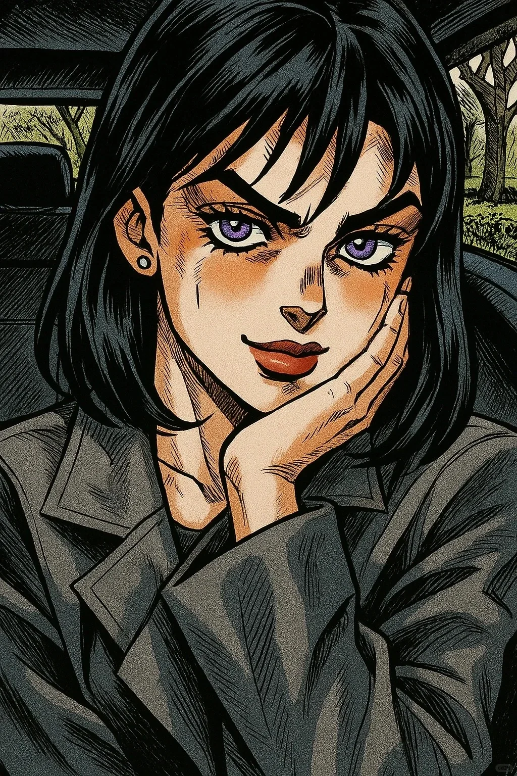 girl ai photo with JOJO style created by heyimg.net