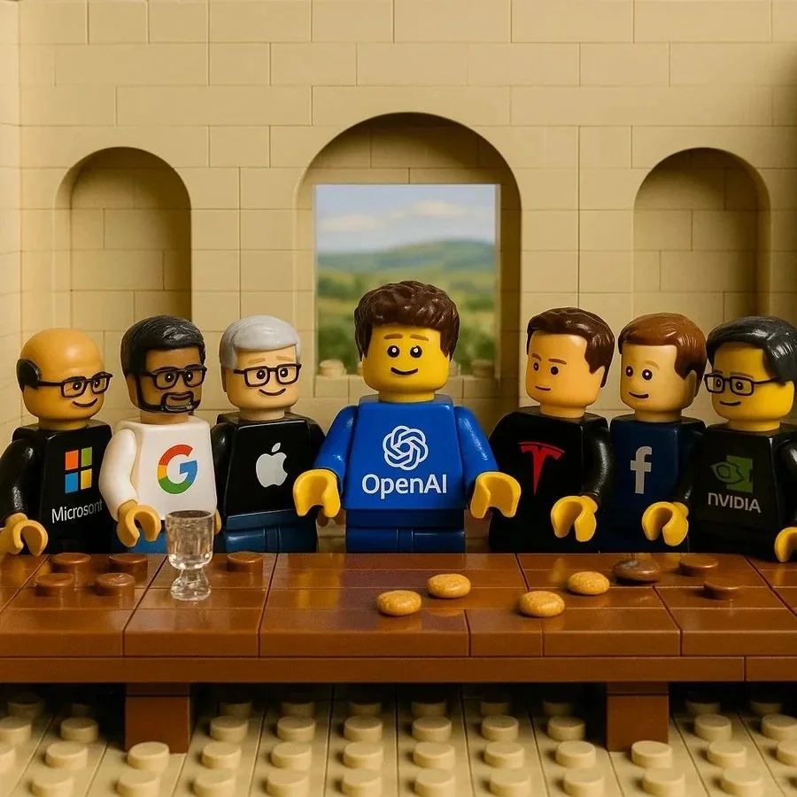 family ai portrait with LEGO style created by heyimg.net